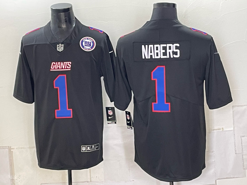 Men New York Giants #1 Nabers black Nike 2026 NFL Game Jersey 0931004->new york giants->NFL Jersey